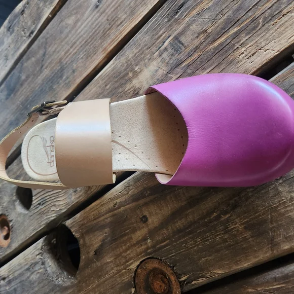 Purple and Tan Women's Clogs - Dansko - Picture 2 of 4